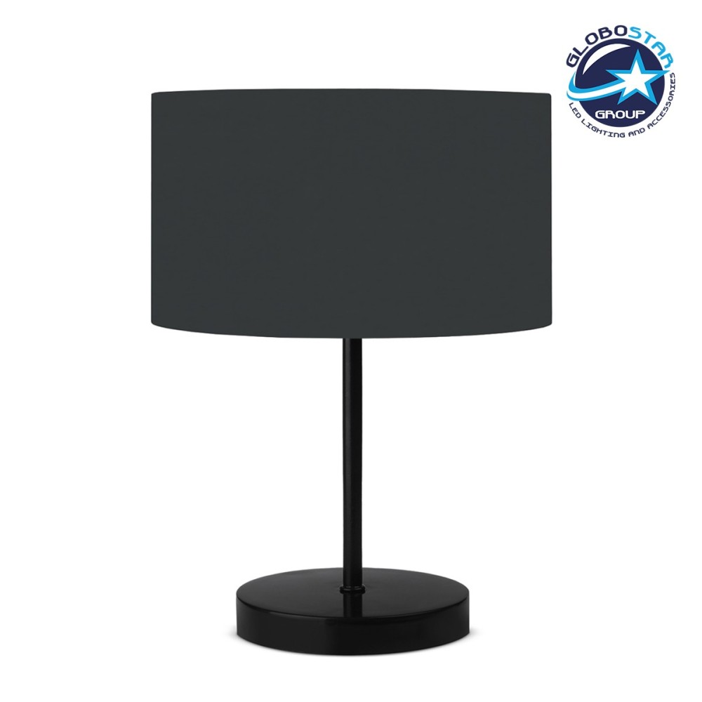 GLOBOSTAR® LARA 204-0076 Μοντέρνο Επιτραπέζιο Φωτιστικό Πορτατίφ με Ντουί 1 x E27 AC 220-240V IP20 - Μαύρο - Μ24 x Π24 x Υ35cm